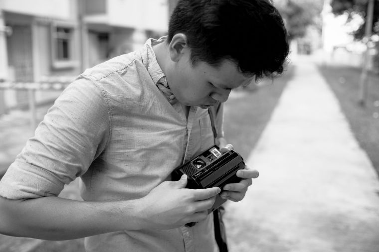 Damian w Polaroid Spectra (Deon's camera)