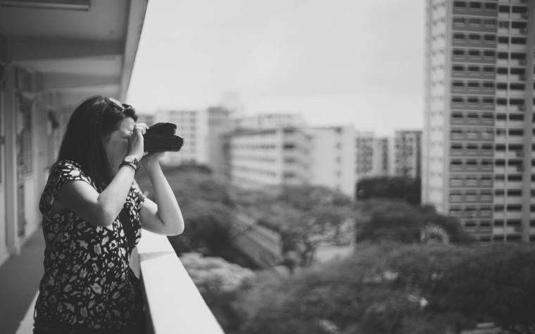 Sandra w Polaroid Spectra (Deon's camera)